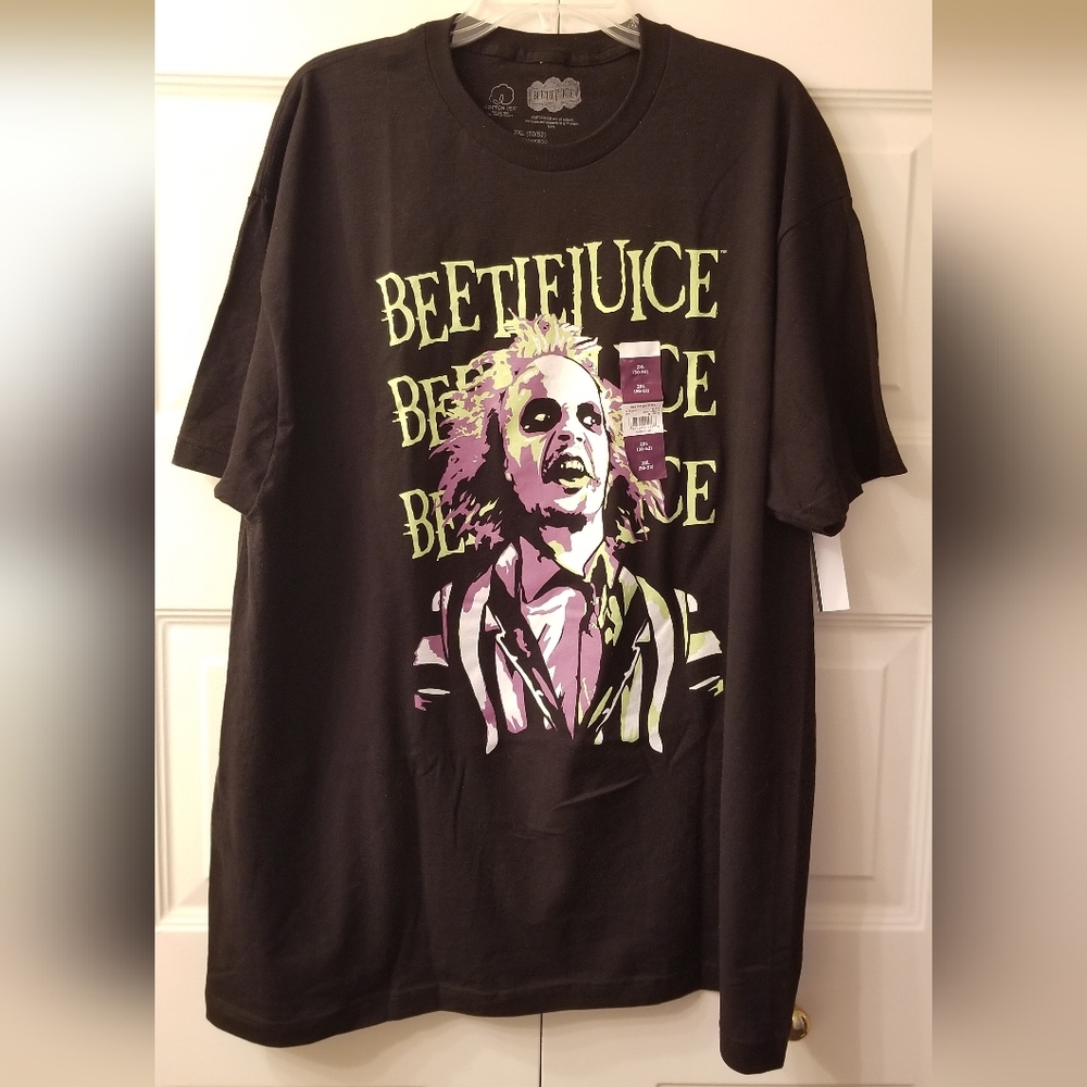 Beetlejuice Men's T-Shirt Movie Collectors Black Size 2XL BRAND NEW with TAGS